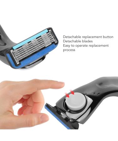 Manual Shaver for Men - Waterproof Six-Blade Portable Shaver for Office Use (Black) - Buy Online on SooperMarket.com