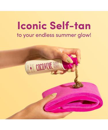 Coco & Eve Bali Bae Self Tan Set (Medium) | Natural Sunless Tanning Mousse with Bronzer Applicator Kit - Buy Online on SooperMarket.com