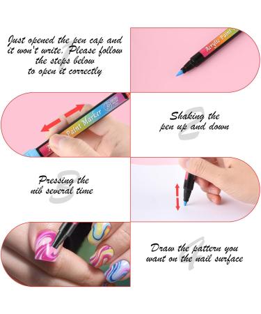 Buy Amaxiu 12 Colors Nail Art Pens Set - Waterproof Quick Dry Acrylic Painting Pens for Professional Nail Design - Buy Online on SooperMarket.com