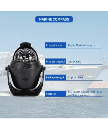 Gugxiom Electronic Digital Boat Compass with Led Light - Ideal for Car, Watercraft, Boat, Caravan - Perfect for Outdoor Activities - Buy Online on SooperMarket.com