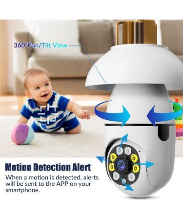 2Pcs 360 Degree Light Bulb Security Cameras- Outdoor Wireless WiFi, Night Vision, Alexa Compatible- 5GHz, 2Pc Set - Buy Online on SooperMarket.com