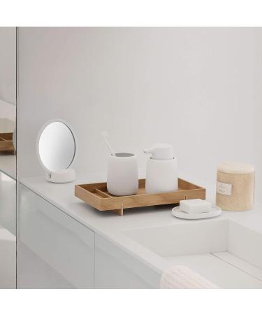 Blomus Sono Cosmetic Mirror Moonbeam/White Ceramic/Silicone - 185x90x170mm - 69162 - Buy Online on SooperMarket.com