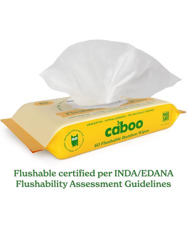 Caboo Bamboo Flushable Wipes 60 Ct Travel Packs (Pack of 3) | Eco-Friendly & Biodegradable | Septic Safe & Certified Flushable | for Adults & Kids - Buy Online on SooperMarket.com