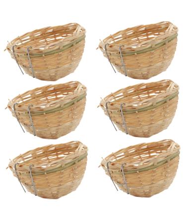 Obelunrp Bird Nest for Wildbird 6pcs 3.9inch Bamboo Woven Nesting Boxes for Wild Birds Hatching Breeding Cave for Parrot Canary or Cockatiel