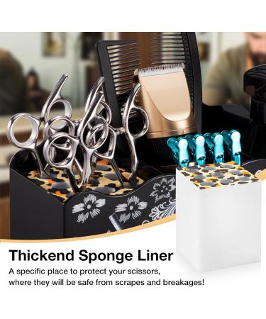 Buy No LIFE Barber Scissors Holder Box - Black 3-Grille Organizer for Hairdressing Salons | Desktop Container with Sponge & Clips | Essential Barber Accessories - Buy Online on SooperMarket.com