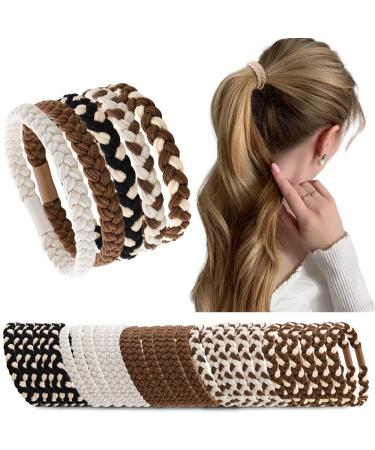 ATODEN Braided Hair Ties Ponytail Holders 30Pcs Elastic Hair Bands for Women's Hair Stretchy Pony Tails Hair Ties No Damage Thick Hair Ties Bulk Grab and Go Hair Ties Hair Accessories for Women Girls