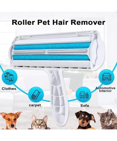 Portable Roller Pet Hair Remover - Reusable Lint Roller for Furniture Couch Carpet Clothing & Bedding - Effective Cat Hair Remover (Blue - Buy Online on SooperMarket.com