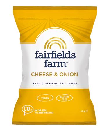 Fairfields Farm Crisps Cheese & Onion Hand Cooked Potato Crisps 40g | Pack of 36