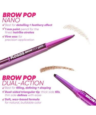 Kosas Brow Pop Nano Ultra-Fine Detailing Pencil - Brown Black | Precision Eyebrow Pencil | Free International Shipping - Buy Online on SooperMarket.com