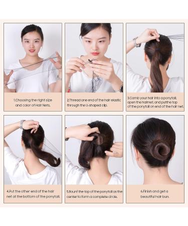 50 Pcs Invisible Hair Nets for Buns - 20 Inches Elastic Edge Mesh Bun Set with Bobby Pins - Hair Donuts for Ballet & Kitchen - Brown - Buy Online on SooperMarket.com