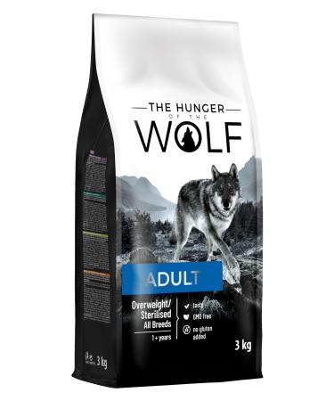 The Hunger of the Wolf Dog food for adult or sterilized dogs of all breeds dry food with chicken light formula - 3 kg adult chicken 3 kg (1 Pack)