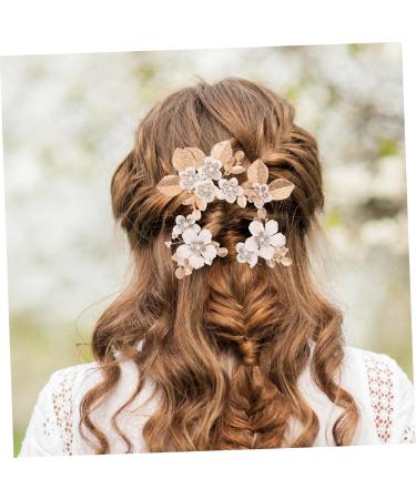 FOYTOKI 1 Set Leaves and Flowers Hair Comb Bridal Hair Accessories Bride Headdress Vintage Hair Accessories Headpiece for Wedding Decoration Womens Headpiece Flower Clips for Hair - Buy Online on SooperMarket.com