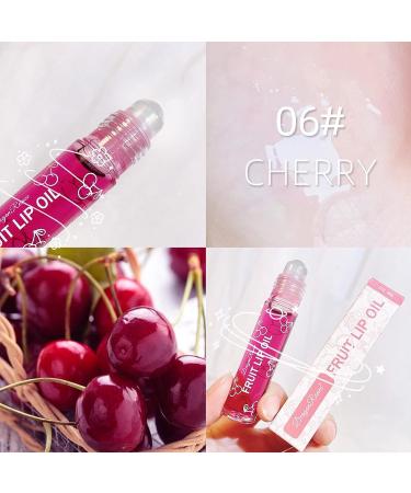 Gireatick 6PCS Fruity Flavors Lip Oil Set | Long-Lasting Moisturizing Balm | Roll-On Gloss Set | Strawberry, Orange, Grape, Avocado, Cherry, Peach | Glossy Lip Makeup | Transparent Lip Gloss - Buy Online on SooperMarket.com