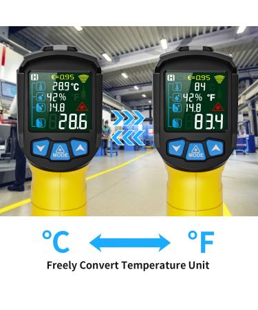 Buy Mestek Infrared Thermometer -50 C to 800 C | Laser IR Pyrometer with K-Probe & LCD Alarm for Kitchen Use - Buy Online on SooperMarket.com
