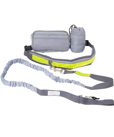 Vitazoo jogging line for dogs with belly belt - elastic running line with adjustable runway - dog leash with belt bag & reflective sections - jogging leash for dog