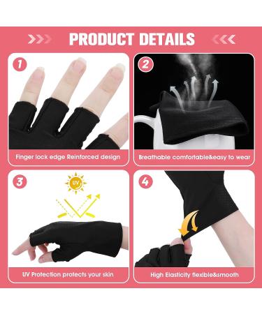 WLLHYF Anti UV Gel Nail Lamp Gloves - Professional Fingerless Protection for Nail Art DIY - Moisturizing Skin Care - 1 Pair - Buy Online on SooperMarket.com