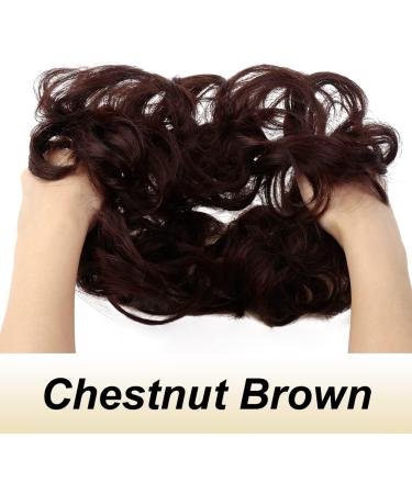 JJstar 2PCS Messy Bun Curly Fake Hair Donut Tousled Updo Synthetic Fiber Scrunchies (Black Cherry) - Buy Online on SooperMarket.com