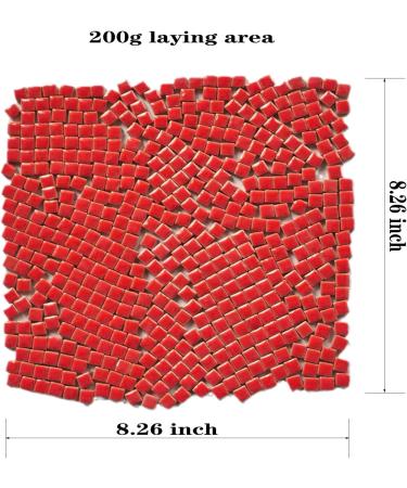 PINUO&KE 200g Square Ceramic Mosaic Tiles for Crafts - Colorful Stained Glass Pieces - Red - Buy Online on SooperMarket.com