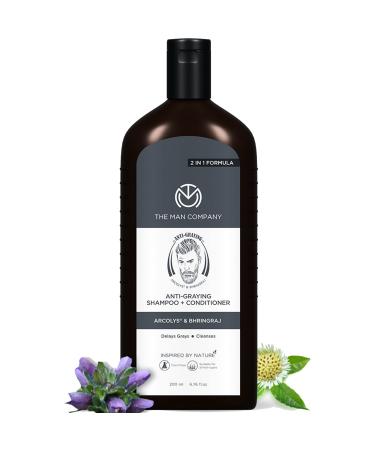 The Man Company Anti-Graying 2-In-1 Shampoo & Conditioner For Men Enriched With Shikakai Bhringraj Delays Grays Cleanses Boosts Confidence Sls & Paraben Free All Hair Types- 200Ml (White)