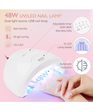 MAQUITA Gel Nail Polish Set with 48w Lamp Starter Kit - 17 Colorus Nail Salon Set - with No Wipe Glossy & Matte Top Coat and Base Coat - DIY Manicure Tool Gift for Beginners at Home - Buy Online on SooperMarket.com
