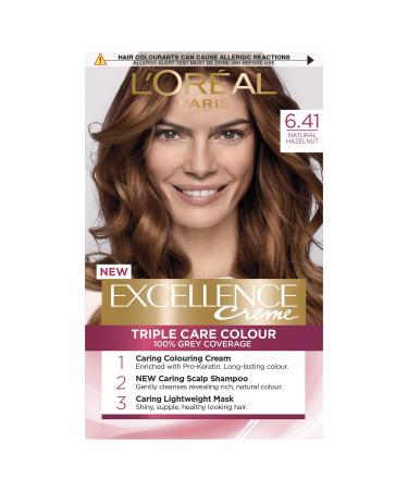 L'Oreal Excellence Permanent Hair Dye 6.41 Natural Hazelnut brown 1 count NATURAL HAZELNUT 6.41 1 Count (Pack of 1)