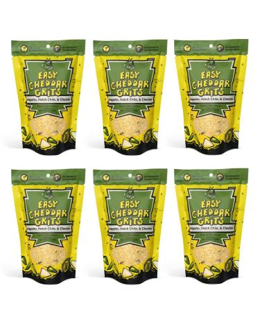 Delicious Spicy Jalapeno Yellow Corn Grits with Hatch Green Chile, Garlic, Cheddar. Six 6oz Packs 170 Grams Each. Just Add Water to Make Famous New Mexico Hatch Chile. Great for Easy Meal, Camping 6 pack