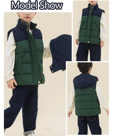Happy Cherry Kids' Winter Puffer Vest Lightweight Hooded Gilet | Water Resistant Windproof Down Jacket for Boys and Girls 3-13 Years - Green (3-4 Years) - Buy Online on SooperMarket.com