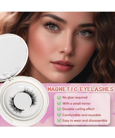Magnetic Eyelashes Kaluofan False Eyelashes Magnetic Eyelashes with Applicator Magnetic Lashes No Glue Firmly Adheres Magnetic Eyelashes Natural Look Easy to Wear and Remove Look Attractive - Buy Online on SooperMarket.com