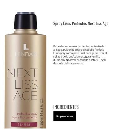 LENDAN - Perfect Straight Spray - Next Liss Age - 200 ml - Heat Protector for Hair - Keeps Hair Straight for Up to 10 Weeks - Seals Cuticles - Anti-Frizz - Paraben-Free - Buy Online on SooperMarket.com