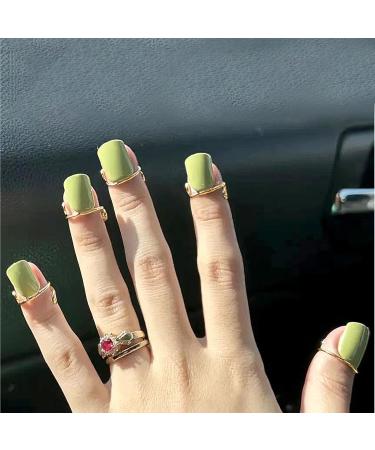 10 Nail Rings Adjustable Detachable Fingernail Rings Reusable Metal Nail Ring Set For False Nail Removable Nail Art Decoration Women Nails Jewelry Fingertip Decorations For Wearing Manicure Nails Gold - Buy Online on SooperMarket.com