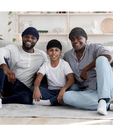 Men's Vintage Twist Turban Set - 5 Pcs Stretch Modal & Satin Head Wraps (Large) - Buy Online on SooperMarket.com