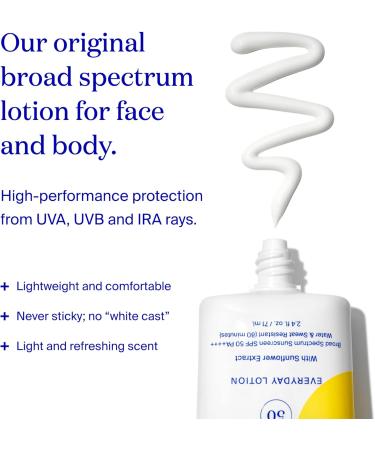 Supergoop! PLAY Everyday SPF 50 Lotion 2.4 oz - Reef-Safe Broad Spectrum Sunscreen for Sensitive Skin - Water & Sweat Resistant Body & Face Sunscreen - Clean ingredients - Great for Active Days - Buy Online on SooperMarket.com