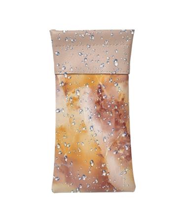 Facynde sunglasses pocket - water -repellent glasses case with marble structure |PU leather squeeze top case bag glasses case sunglasses case soft bag for men and women pink