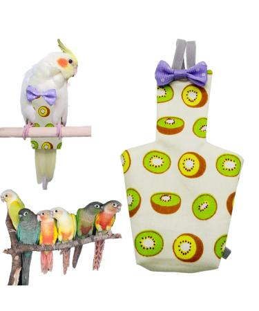 EsEico Reusable Parrots Nappy Pure Cotton Bird Washable Diapers Soft Parrot Nappy Multicoloured Printed Design Adjustable Cotton Fabric Pee Pads for Medium Parrots Cockatiels and Lovebirds. Kiwi