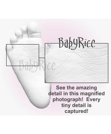 BabyRice Baby Casting Kit - 12x9 Shadow Box Display Frame, Silver Paint - Hand & Foot Casts (White/White) - Buy Online on SooperMarket.com