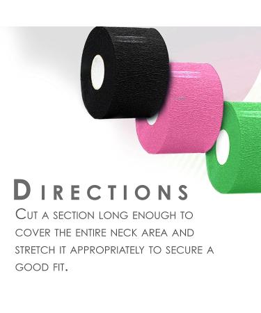 Disposable Level 3 Neck Paper Strips for Barbers - Self-Adhering, Flexible, Pre-Cut - 5 Rolls (100 Each) Black - Hair Stylist Supplies - Buy Online on SooperMarket.com