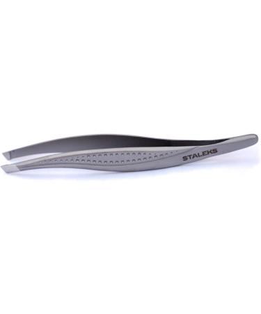 Staleks P-12 Eyebrow Tweezers with PVC Case | Precision Plucking Tool | 9.5 cm Length | International Shipping Available - Buy Online on SooperMarket.com