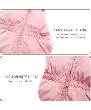 Kids Winter Puffer Jacket and Snow Bib Pants 2-Piece Snowsuit Set | Hooded Down Coat & Snow Pants Outfits | 4-5 Years - Pink - Buy Online on SooperMarket.com