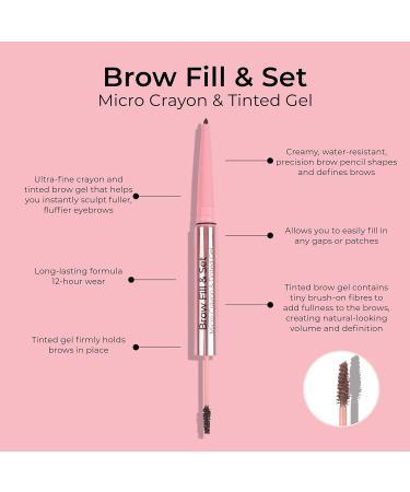 MCoBeauty Brow Fill & Set - Light/Medium Double-Ended Brow Pencil & Gel | Vegan & Cruelty-Free Cosmetics for Natural Volume - Buy Online on SooperMarket.com