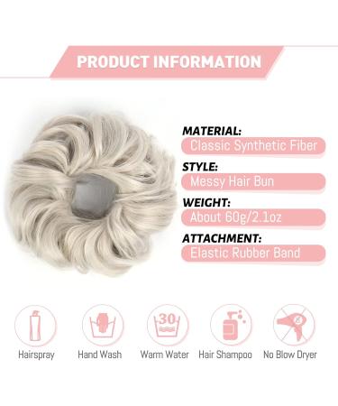 Vlasy Messy Bun Hair Piece | Curly Wavy Scrunchies Extensions Synthetic Chignons | 60g 111# Hair Accessories for Women and Girls - Buy Online on SooperMarket.com
