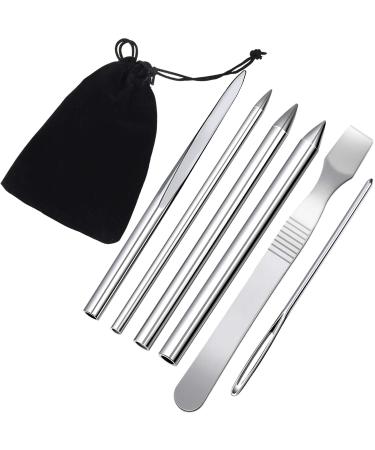 6 Pieces Paracord Stitching Set 6 Sizes Paracord FID Lacing Stitching Needles Paracord Smoothing Tool Lacing Leathercraft Needle for Paracord  Silvery