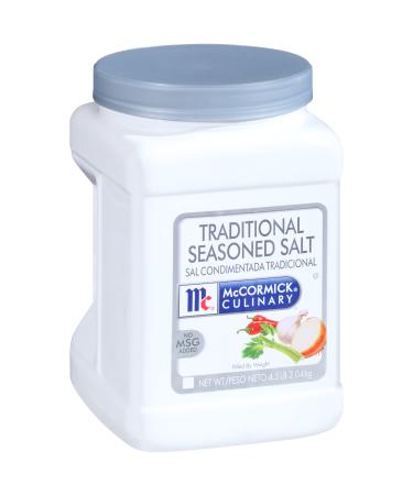 McCormick Culinary Traditional Seasoned Salt, 4.5 lb - One 4.5 Pound Container of Bulk All-Purpose Seasoning Salt, Perfect for Meats, Seafood, Vegetable Dishes and More