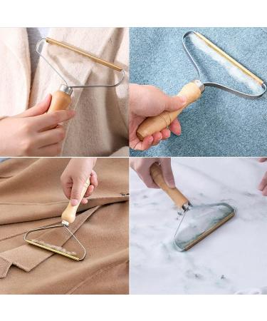 Pet Hair Remover & Lint Cleaner Pro - 2 Pack | Carpet Rake, Fabric Shaver | Dog & Cat Hair Removal Tool | Natural Wood Color - Buy Online on SooperMarket.com