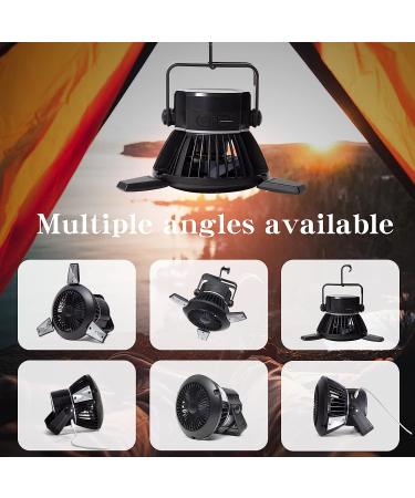 Busypiggy Camping Fan with LED Lantern - Portable Solar Tent Light and USB Rechargeable Desk Fan - Buy Online on SooperMarket.com