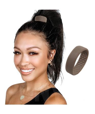 PONY-O Original Patented Cute Hair Accessories for Women - Revolutionary Ponytail Holders Hair Tie Alternative - Light Brown Hair Ties for Women - Medium Hair Ties for Normal Hair