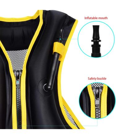 OMOUBOI Inflatable Snorkel Vest - Adult Swimming Jacket for Diving, Surfing & Water Sports (Black, 90-220lbs) - Buy Online on SooperMarket.com