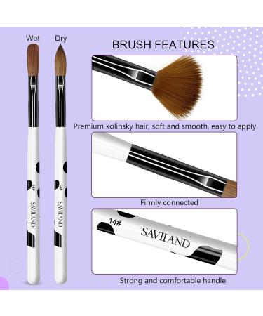 Saviland 3pcs Acrylic Nail Brushes & 2pcs Dappen Dish Set - Professional Nail Art Tools - Buy Online on SooperMarket.com