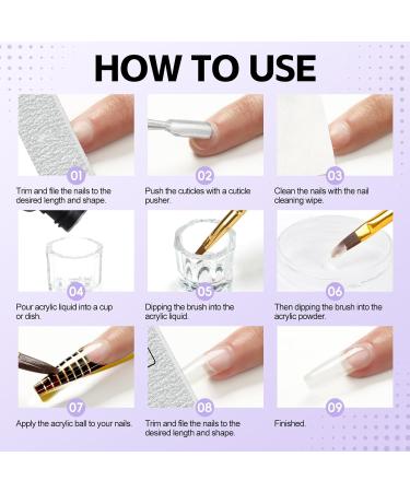 Coscelia 8G Clear Acrylic Powder French Nail Art Powder System for Acrylic Nails Extension DIY at Home Long-Lasting No Needed Nail Lamp Cured - Buy Online on SooperMarket.com