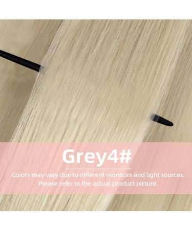 Vlasy 14 Inch Grey4# Clip in Hair Extensions - 100% Human Hair, Seamless, Natural Thick Weft - 7 Pieces for Women (70 g) - Buy Online on SooperMarket.com