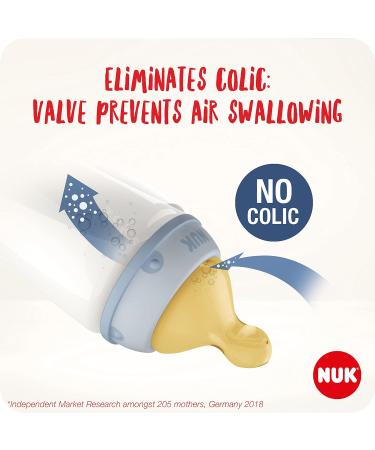 NUK First Choice+ Latex Baby Bottle Teat 6-18 Months - Large Feed Hole Anti-Colic, 2-Pack Yellow - Buy Online on SooperMarket.com